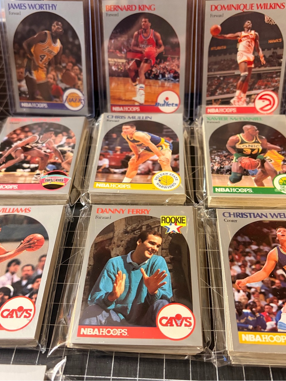 Vintage 1990 NBA Hoops Basketball Cards Lot - Mint Condition
